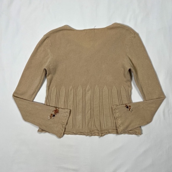Vintage Floral Embroidered Knit Sweater - Picture 3 of 6